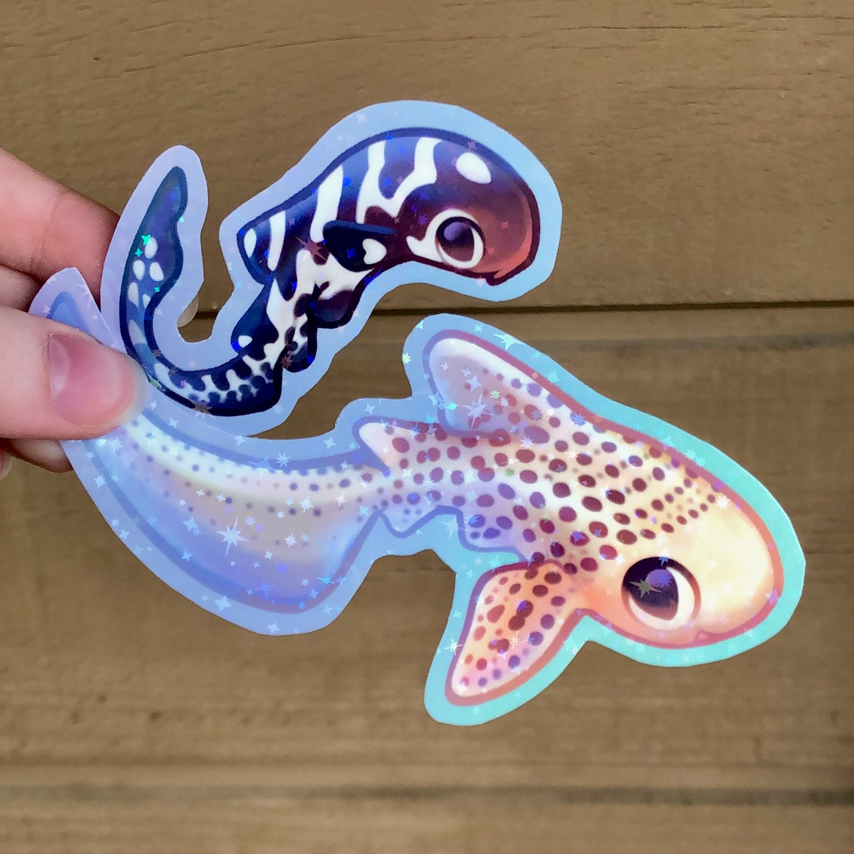 Zebra Shark Stickers (Holographic)