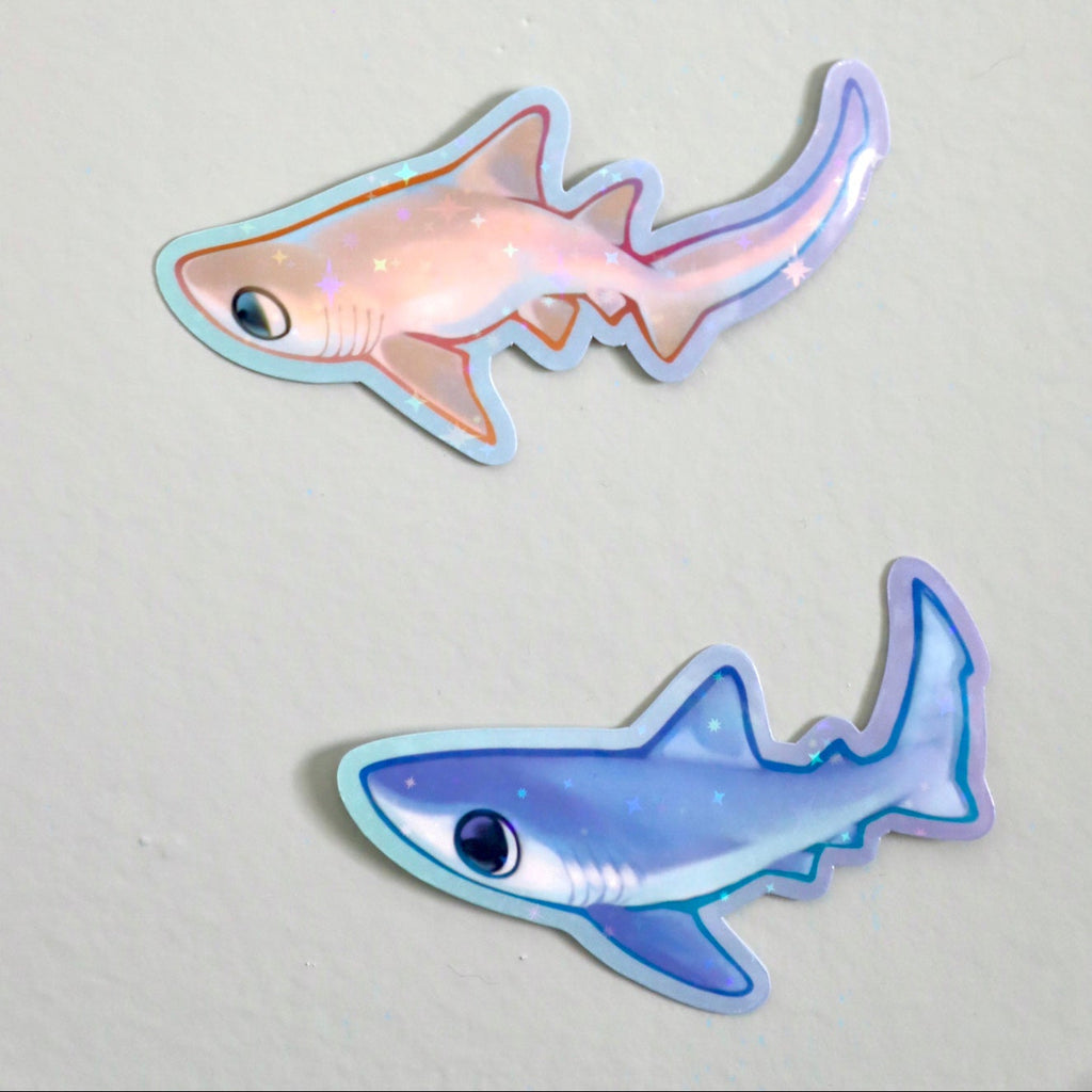 Blue Shark Sticker (Holographic)