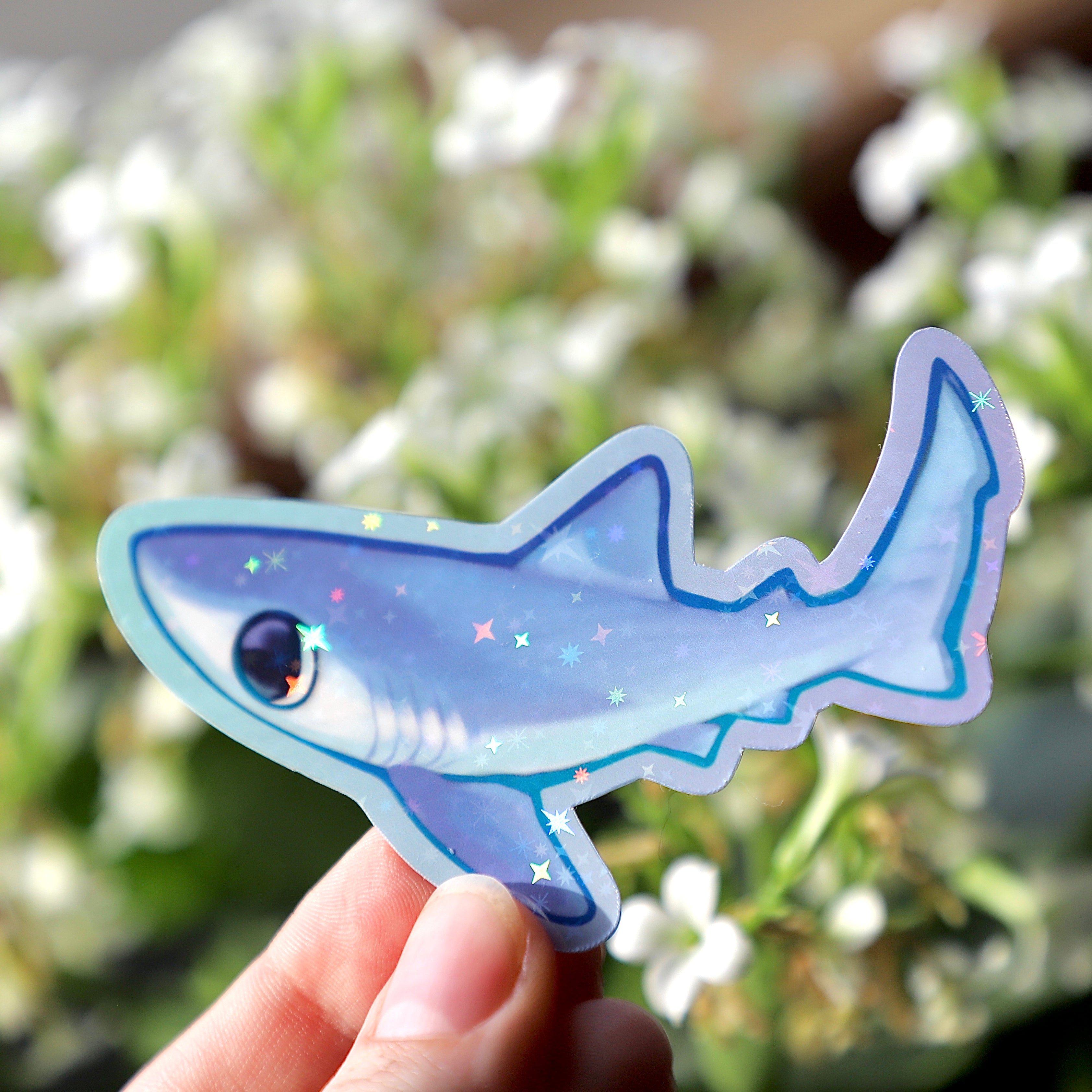 Blue Shark Sticker (Holographic)