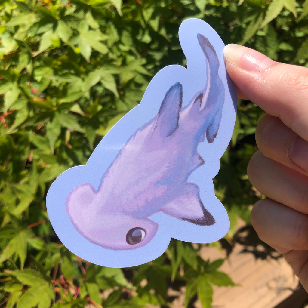 Fuzzy Hammerhead Shark Sticker (Glossy)