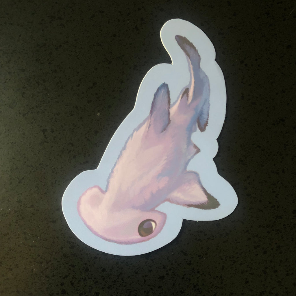 Fuzzy Hammerhead Shark Sticker (Glossy)