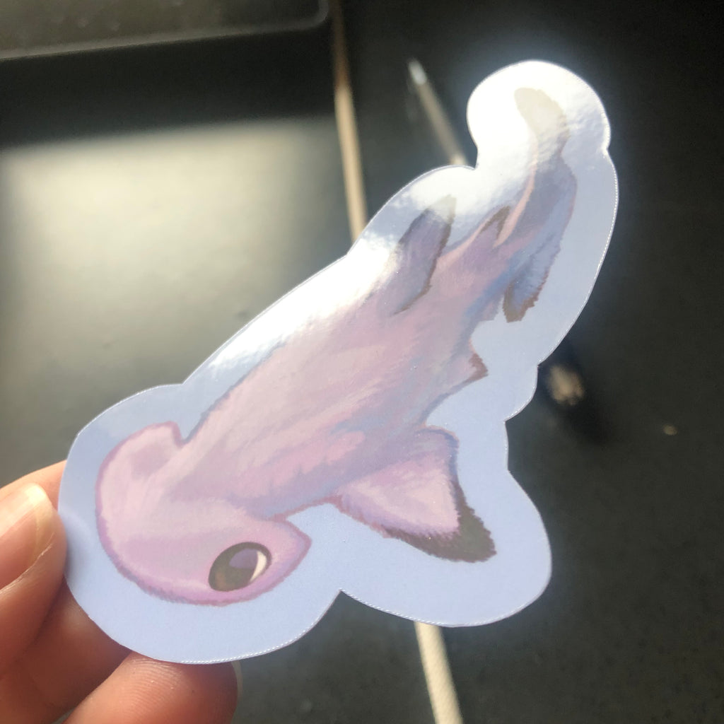 Fuzzy Hammerhead Shark Sticker (Glossy)