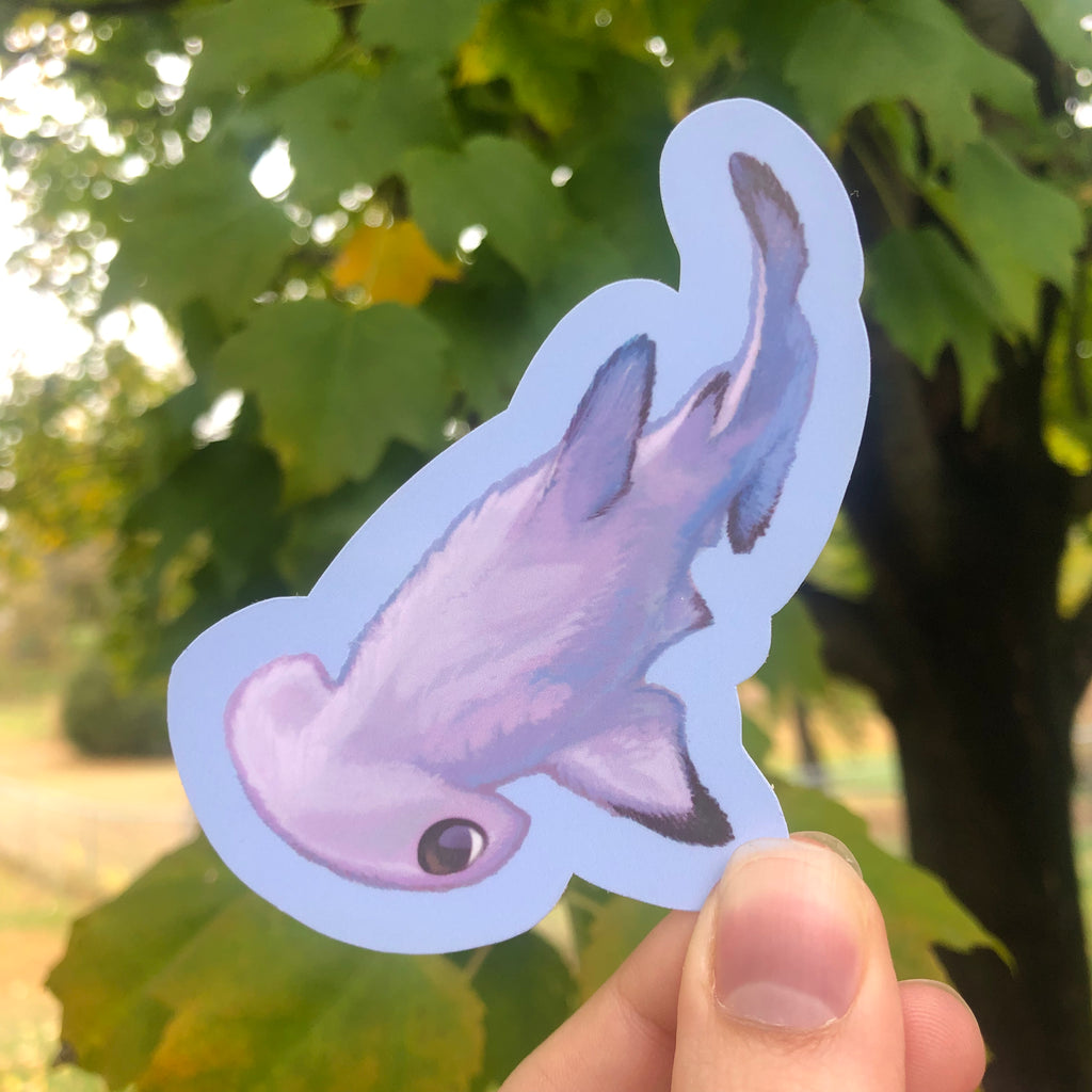 Fuzzy Hammerhead Shark Sticker (Glossy)