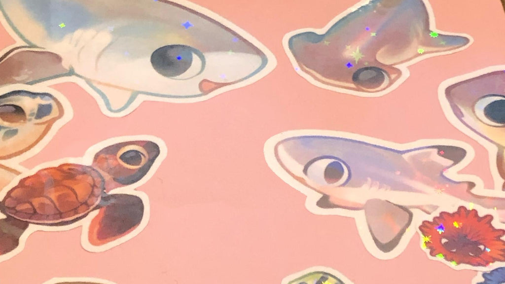 Blacktip Reef Shark Sticker (Holographic)