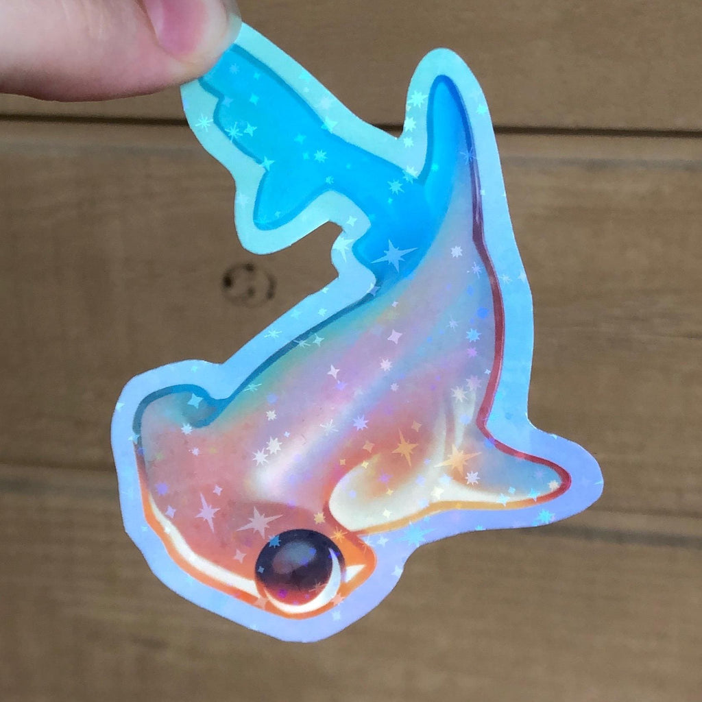 Hammerhead Shark Sticker (Holographic)