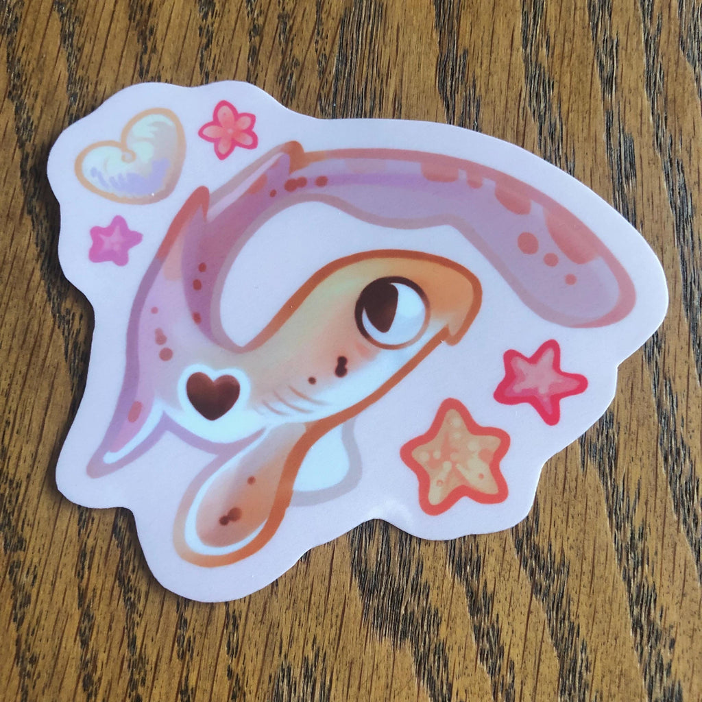 Valentines Epaulette Shark Sticker (Glossy)