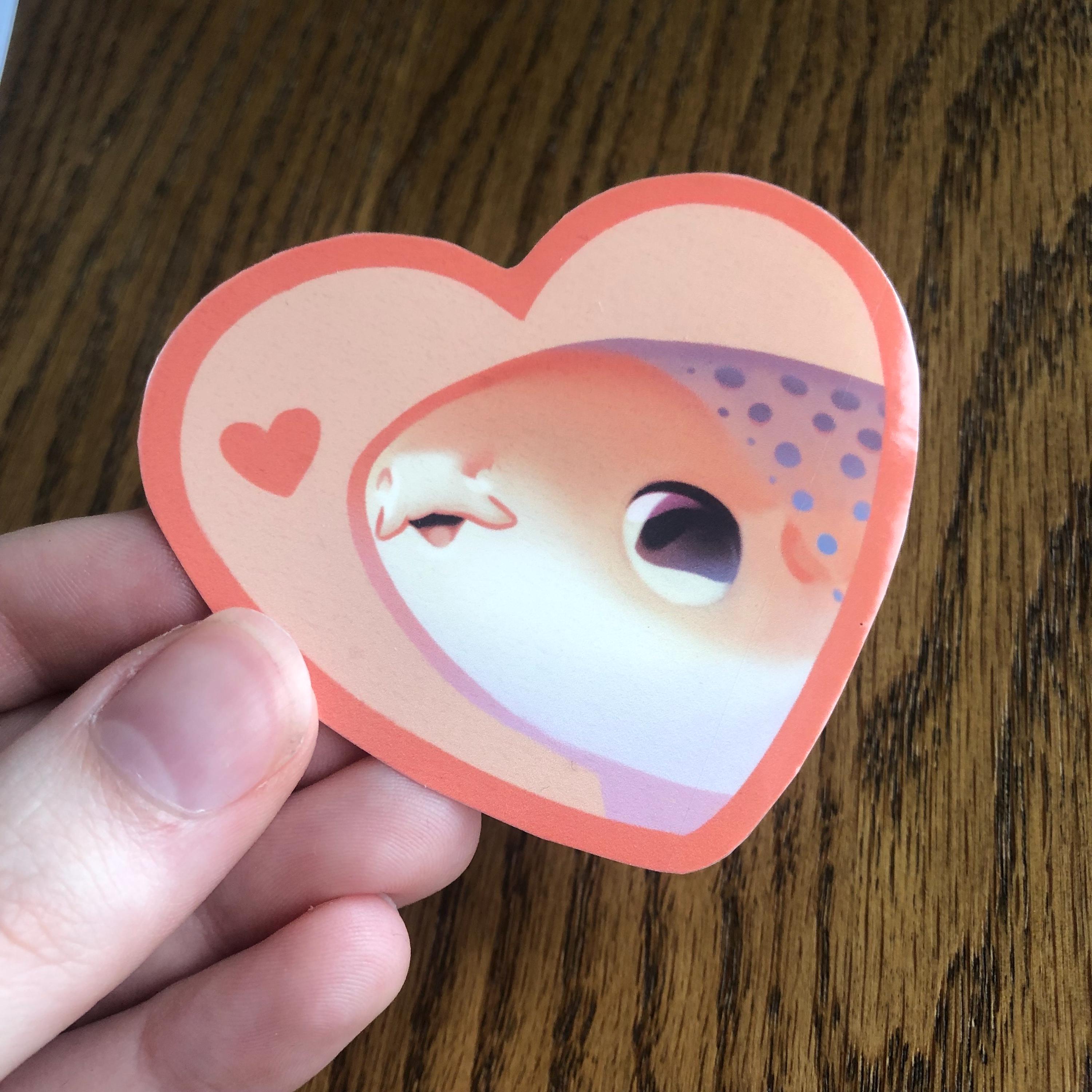 Valentines Zebra Shark Kiss Sticker (Glossy)