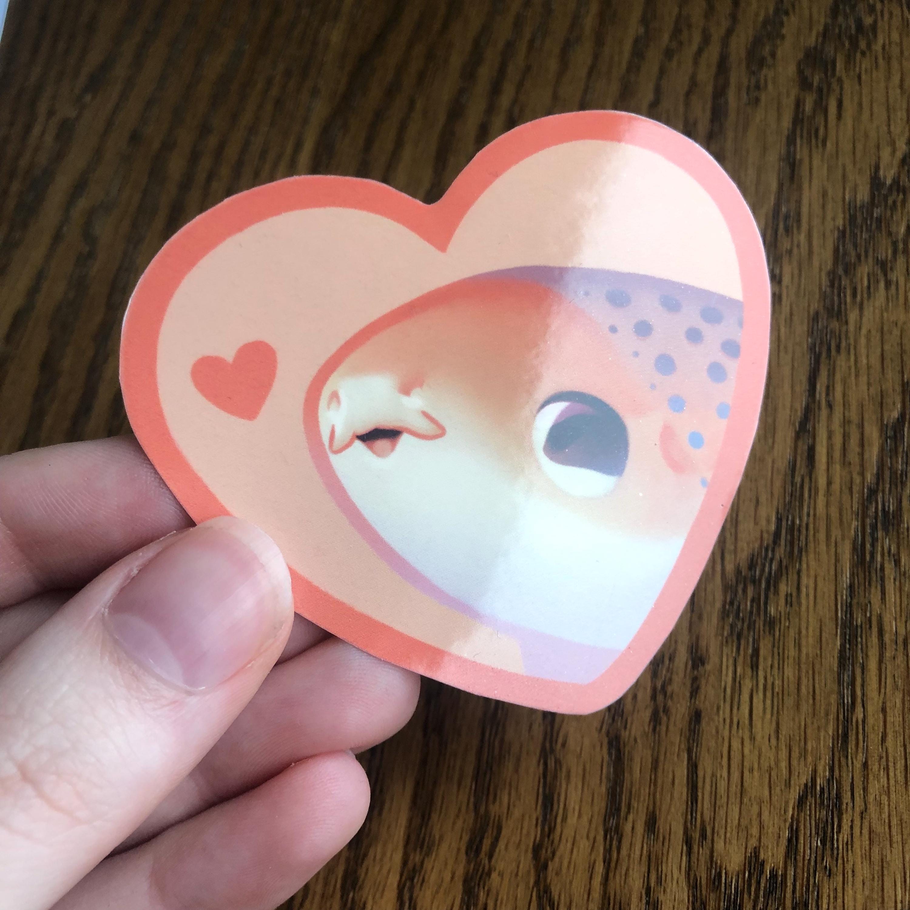 Valentines Zebra Shark Kiss Sticker (Glossy)