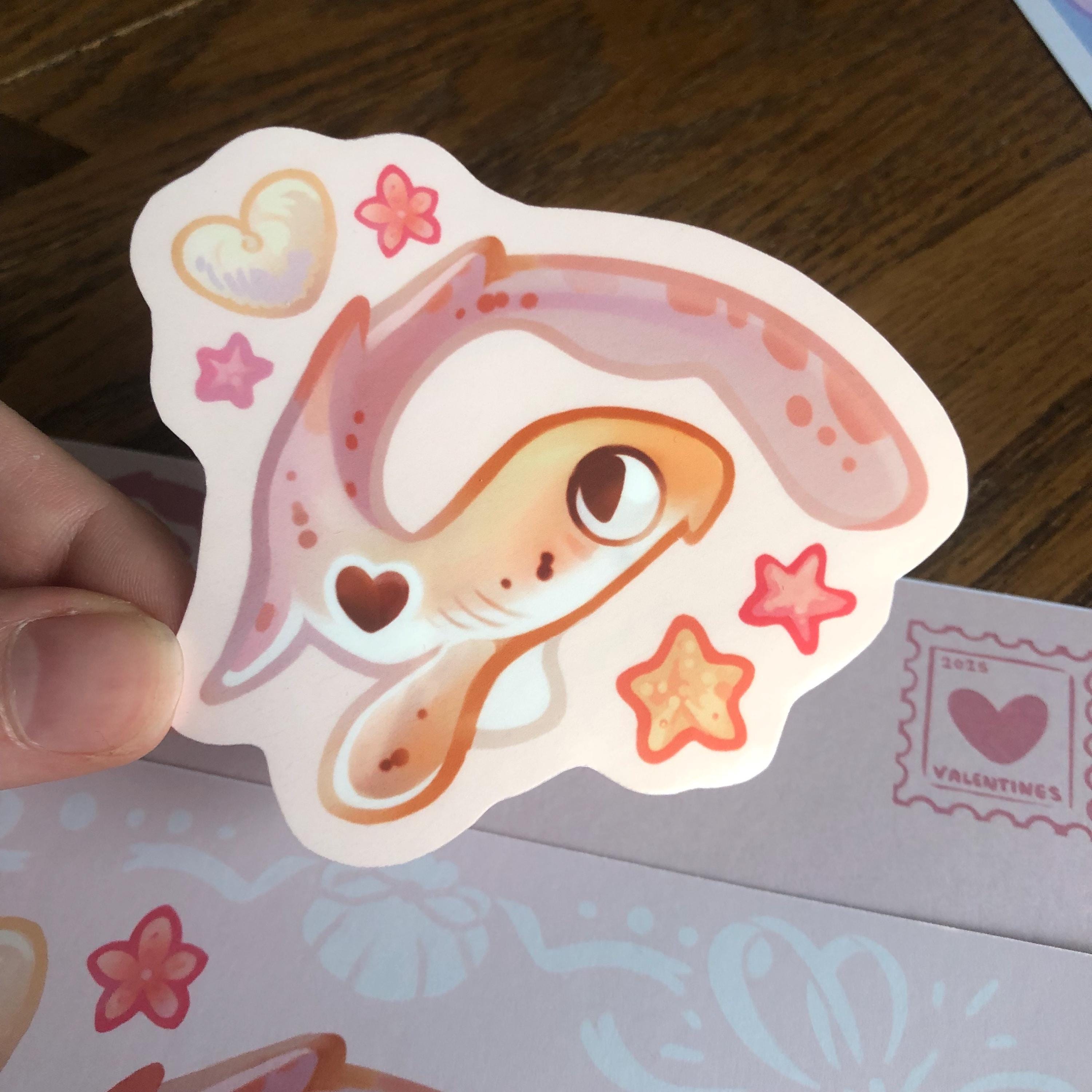 Valentines Epaulette Shark Sticker (Glossy)