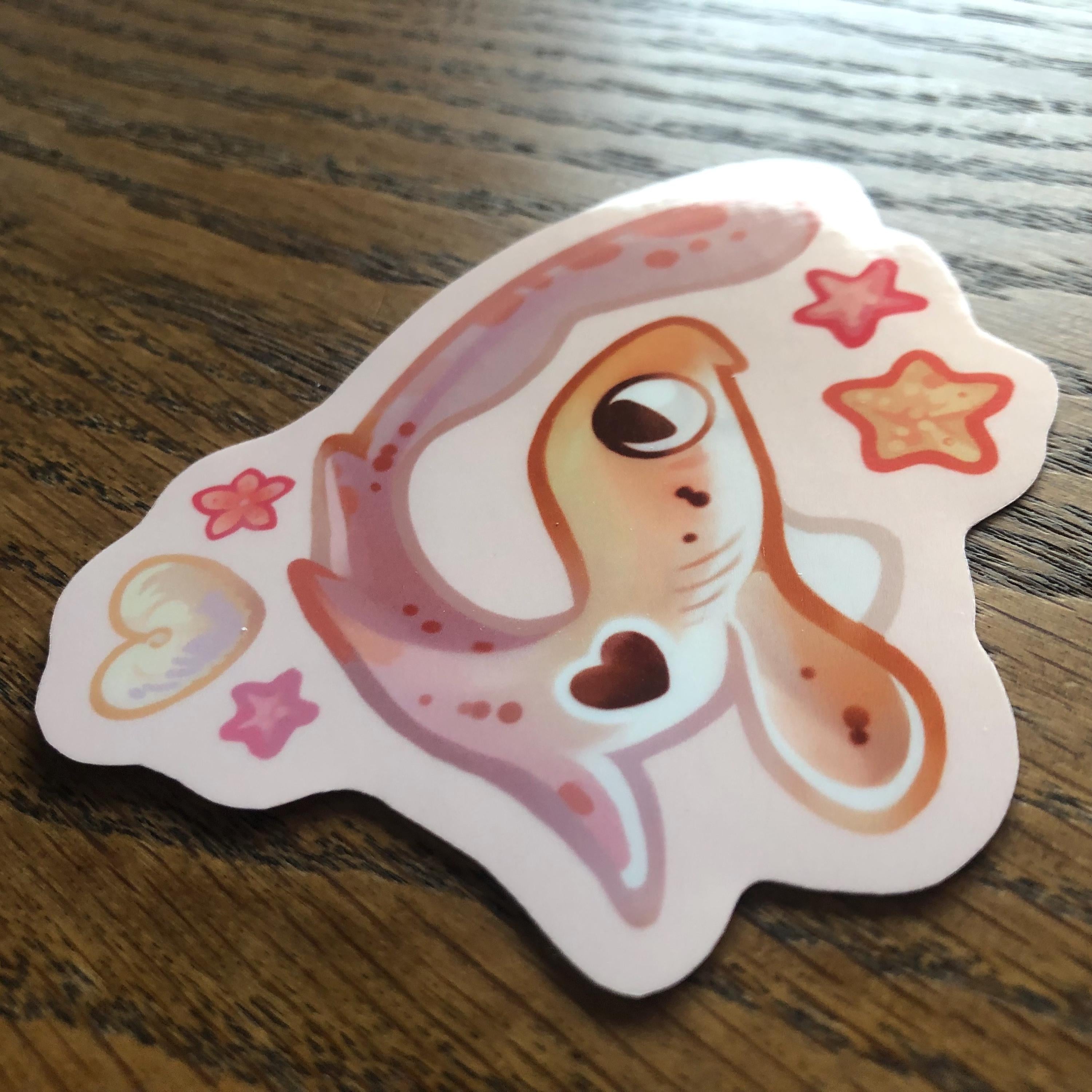 Valentines Epaulette Shark Sticker (Glossy)