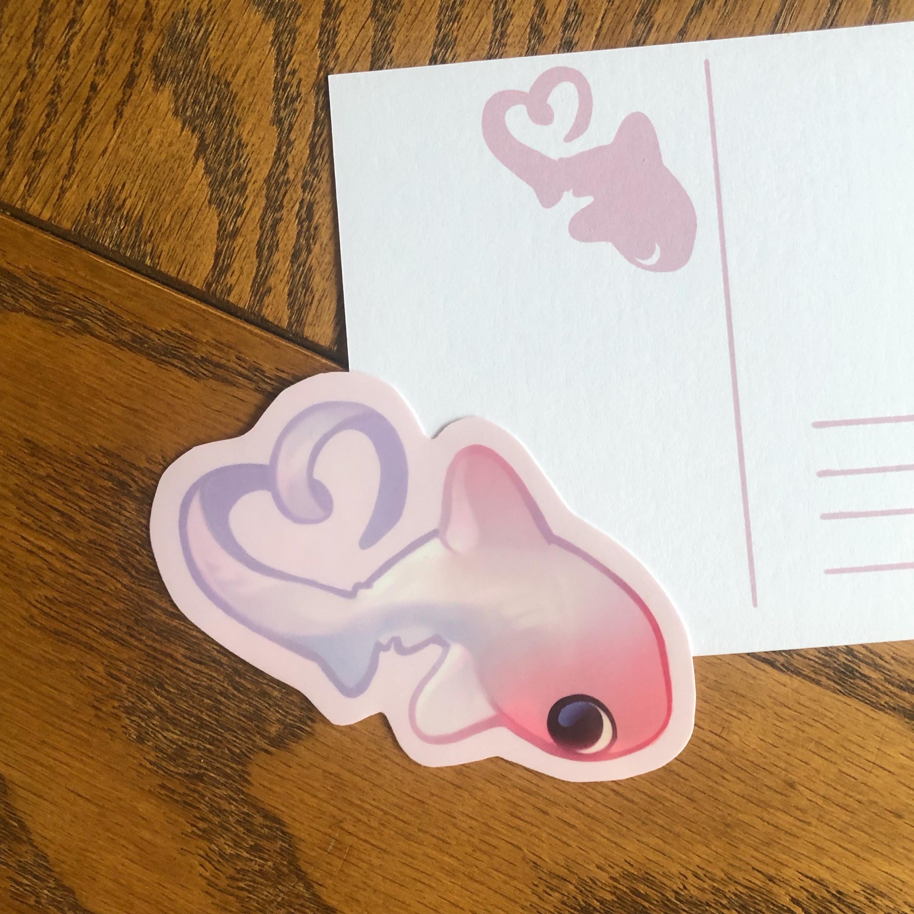 Valentines Thresher Shark Sticker (Glossy)