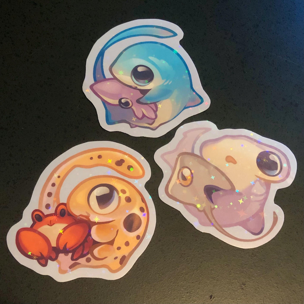 Epaulette Shark with Crab Sticker (Holographic)