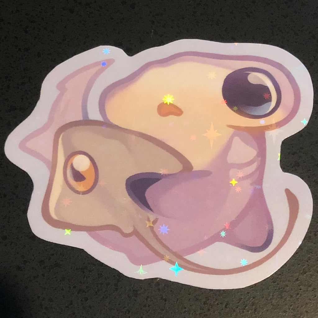 Hammerhead Shark with Stingray Sticker (Holographic)