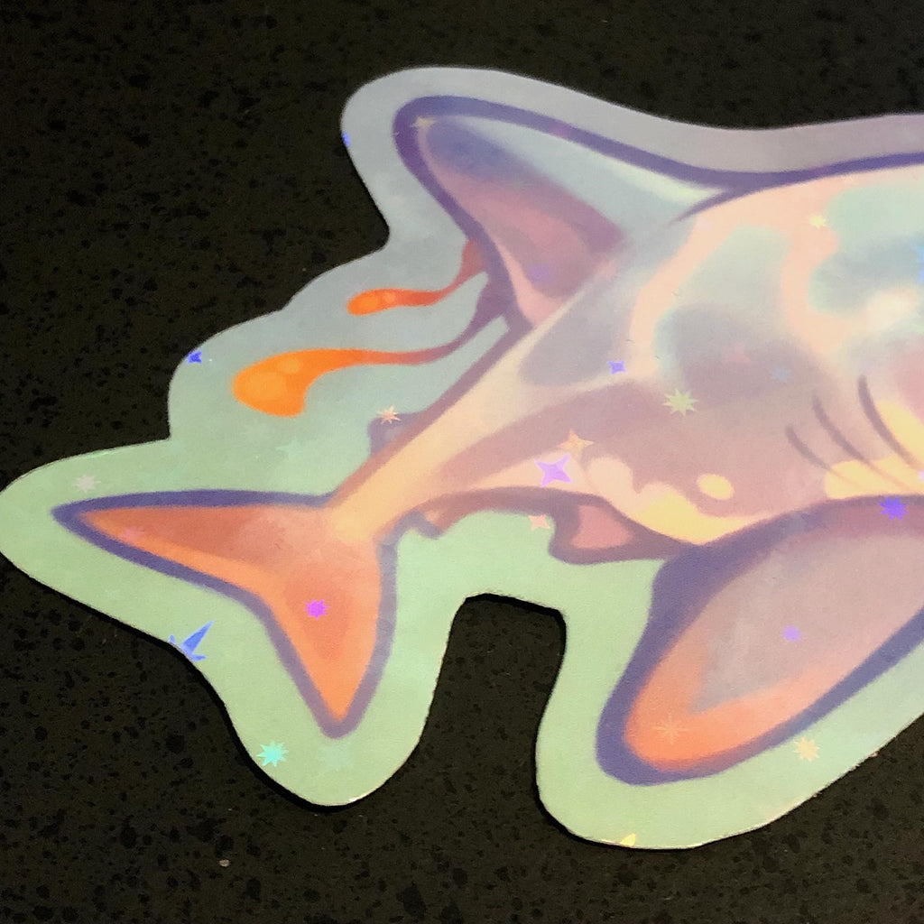 Salmon Shark Sticker (Holographic)