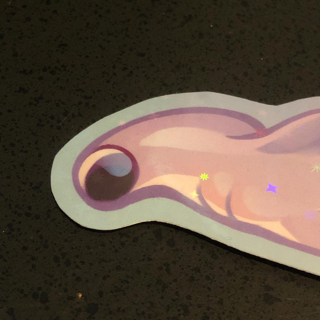 Hammerhead Shark with Remoras Sticker (Holographic)