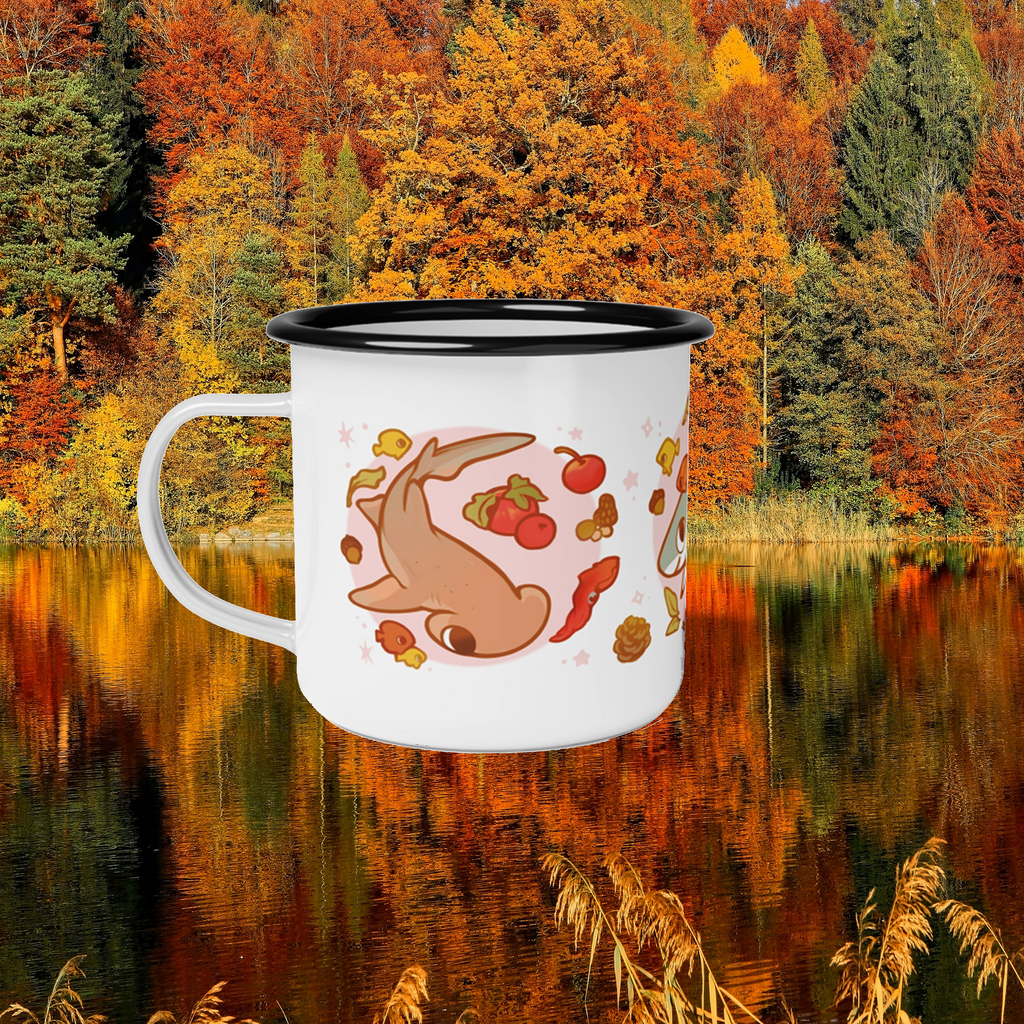 Apple Bobbing Sharks - Enamel Camp Cup 12oz