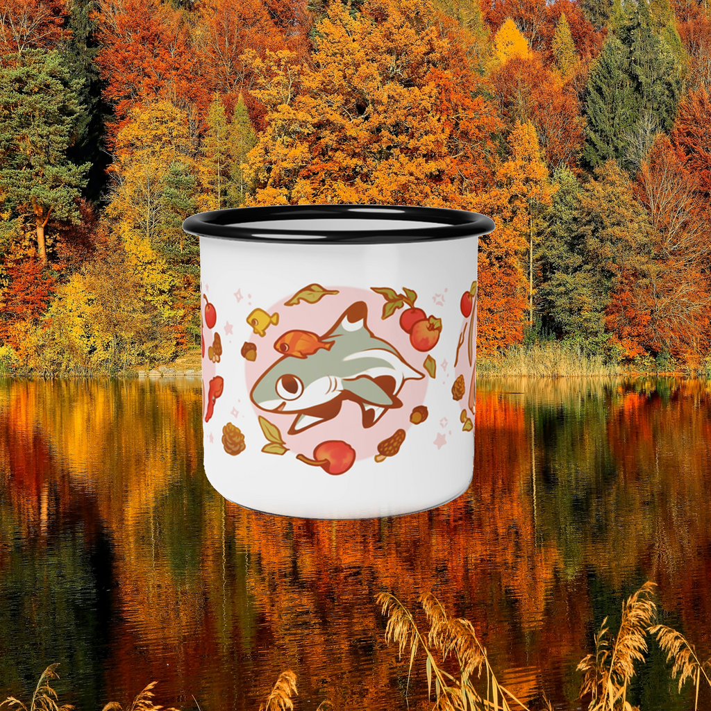 Apple Bobbing Sharks - Enamel Camp Cup 12oz