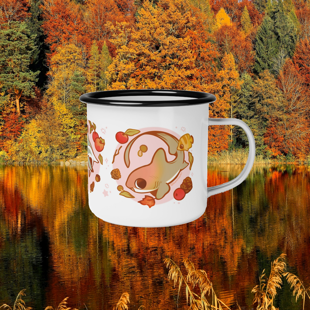 Apple Bobbing Sharks - Enamel Camp Cup 12oz